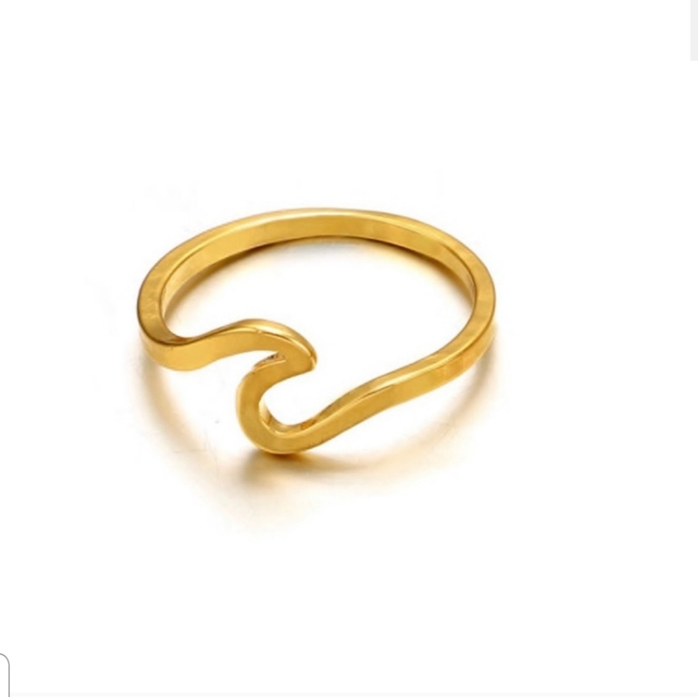 Dainty Gold Tone Wave Beach Lover Ring